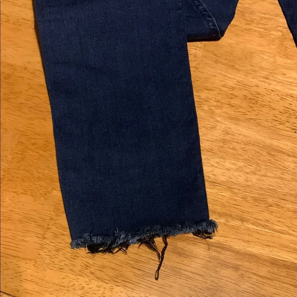 7 For All Mankind Blue Straight Leg Jeans with Classic Indigo Wash